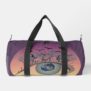 Eyes on the world, earth and environment climate   duffle bag