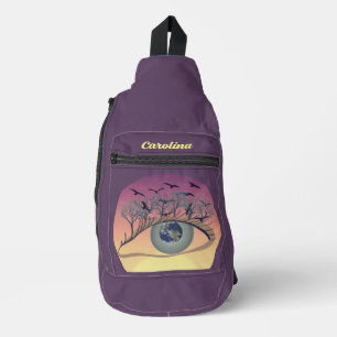 Eyes on the world, earth and environment climate sling bag