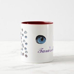 Eyes pattern Custom Name Two-Tone Coffee Mug