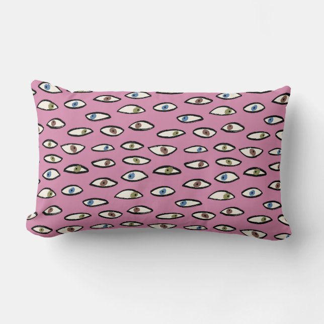 Eyes seamless pattern,background with hand drawn e lumbar cushion (Front)