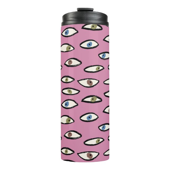 Eyes seamless pattern,background with hand drawn e thermal tumbler (Front)