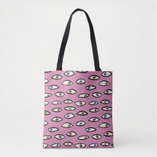 Eyes seamless pattern,background with hand drawn e tote bag