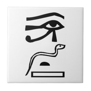 Eyes & Snake, Egyptian hieroglyph Tile