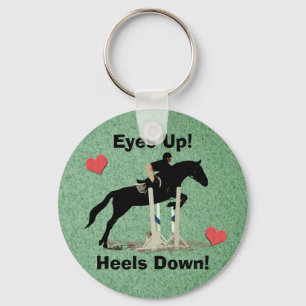 Eyes Up! Heels Down! Horse Jumper Key Ring