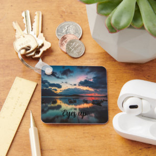 Eyes Up Inspirational   Sunset Reflection Key Ring