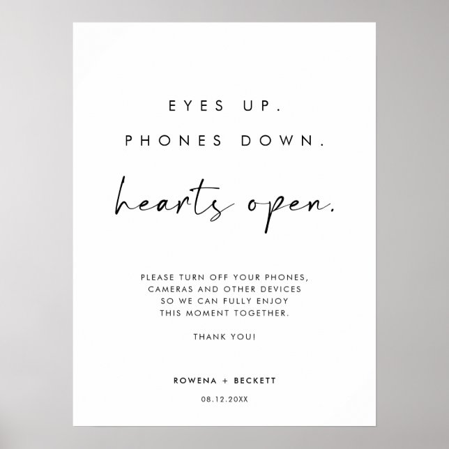 Eyes Up Phones Down Hearts Open Unplugged Ceremony Poster (Front)