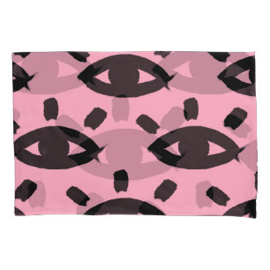 Eyes Watercolor Brush, Sketch Pattern. Pillowcase