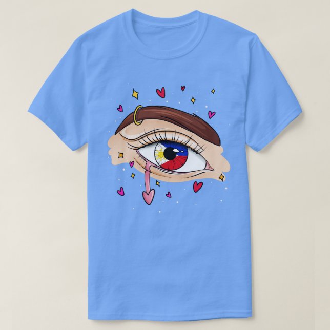 Eyes With Philippines Flag T-Shirt (Design Front)