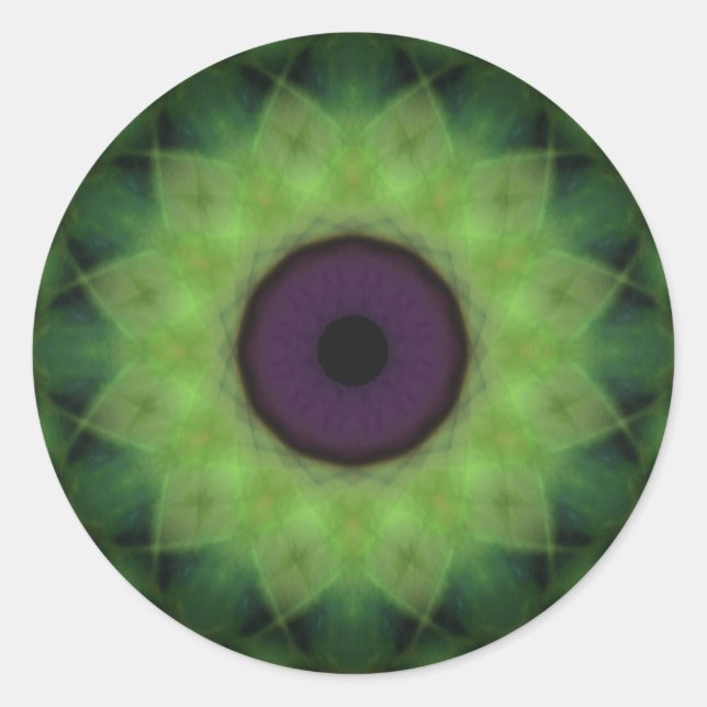 Eyesore Evil Eye Lime Mandala Classic Round Sticker (Front)