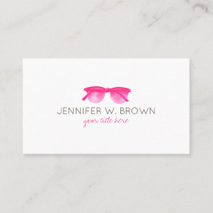 Eyewear Specialist Eye Glasses Spectacles pink Business Card