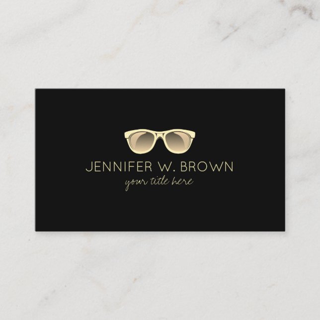 Eyewear Spectacles Optician gold Business Card (Front)