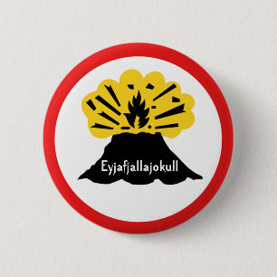 Eyjafjallajokull Volcano Button Badge