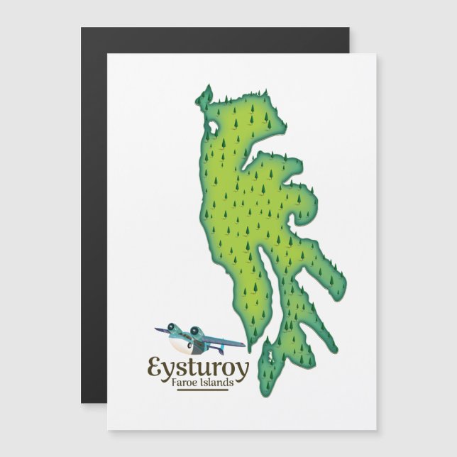 Eysturoy Faroe Islands Travel map (Front/Back)
