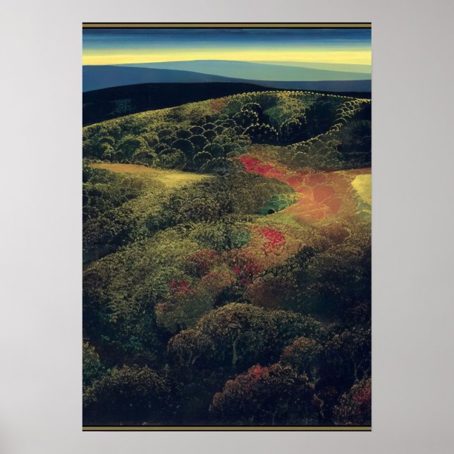 Eyvind Earle -  Late October - Magic Realism Poster (Front)