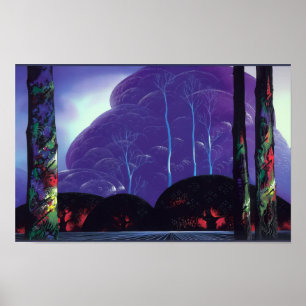 Eyvind Earle -  Purple Sunset - 1996; United State Poster