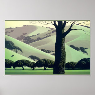 Eyvind Earle - Santa Ynez Pastures - Magic Realis Poster