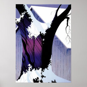 Eyvind Earle - Violet Tree and Barn - 1975; Unite Poster