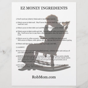 EZ Money Ingredients Flier Flyer