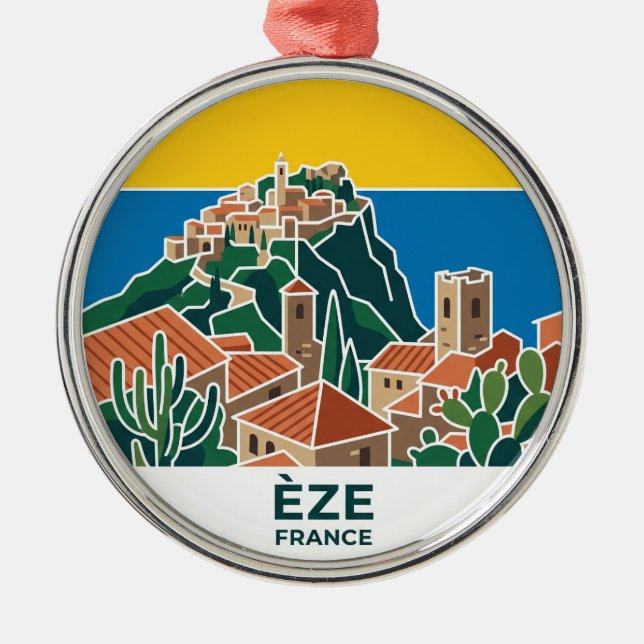 Èze France Metal Tree Decoration (Front)