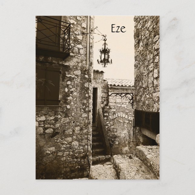 Eze, Provence, a quiet street postcard (Front)