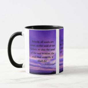 Ezekiel 18:4 KJV Bible Scripture Pic Two-Tone Mug