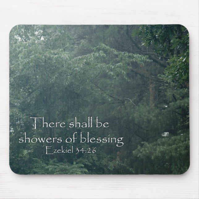 Ezekiel 34:26 There shall be showers of blessing. Mouse Pad (Front)