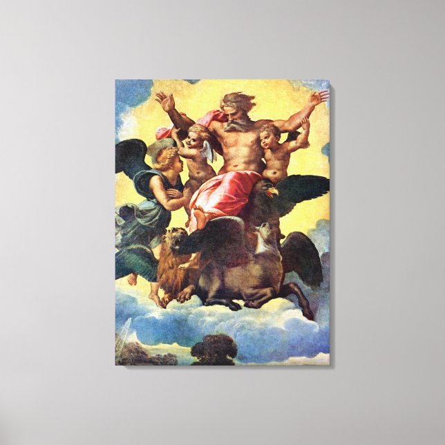 Ezekiel's Vision, painting by Raphael, Canvas Print (Front)