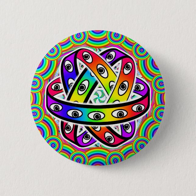 Ezekiel's wheel 6 cm round badge (Front)
