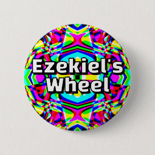 Ezekiel's Wheel - Four-way kaleidoscope 6 Cm Round Badge