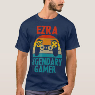 EZRA Gift Name Personalised Funny Gaming Geek T-Shirt