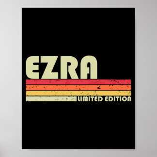 Ezra Gift Name Personalised Funny Retro Vintage Poster