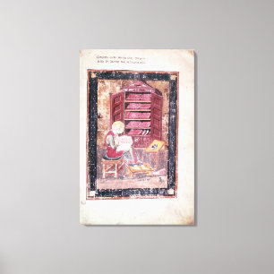 Ezra writing the sacred books canvas print