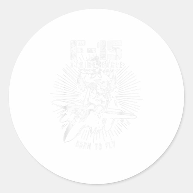 F15 Strike Eagle USAF Jet Fighter Pilot Classic Round Sticker (Front)