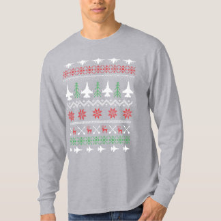 F16 Christmas Sweatshirt - on grey T-Shirt