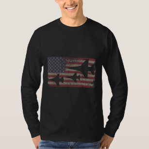 F16 Fighter Jet Plane USA Flag Patriot T-Shirt