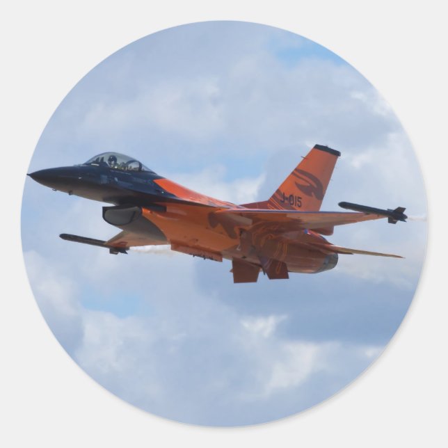 F16 Fighting Falcon Classic Round Sticker (Front)