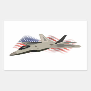 F22 Raptor Jet Fighter Rectangular Sticker
