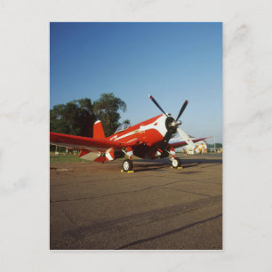 F2G-1D Super Corsair aeroplane at an air show in Postcard