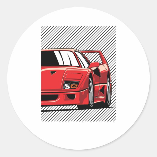 F40 Racing Classic Round Sticker (Front)
