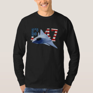 F47 Shirt American Flag Aircraft Superpower Domina