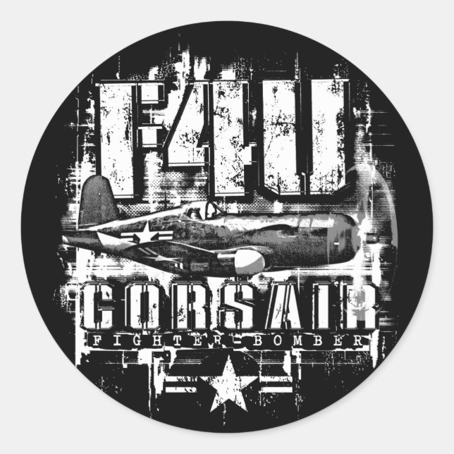 F4U CORSAIR CLASSIC ROUND STICKER (Front)