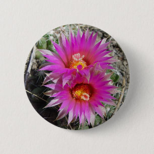 F5 Ball Cactus Flowers "Escobaria vivipara" 6 Cm Round Badge
