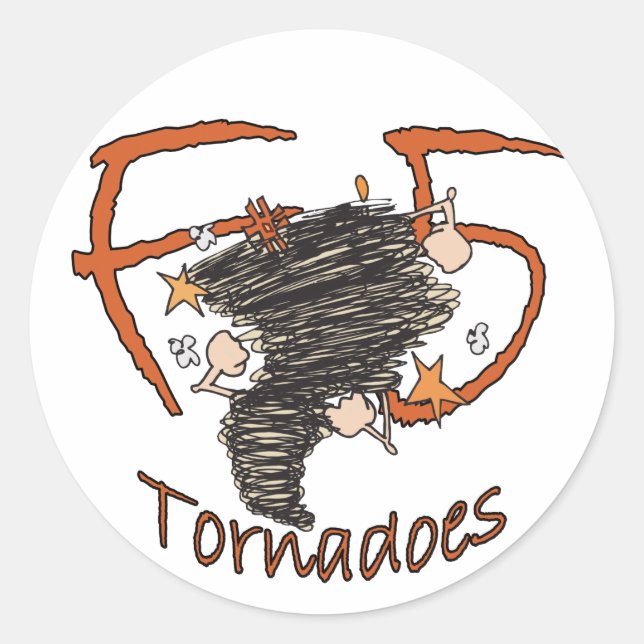 F5 Tornadoes Classic Round Sticker (Front)