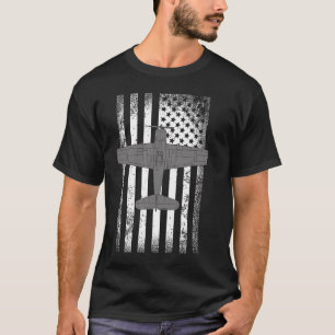 F6F Hellcat WWII American Flag Military Aeroplane T-Shirt
