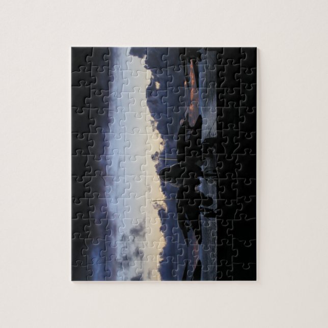 F-14 Sunset Jigsaw Puzzle (Vertical)