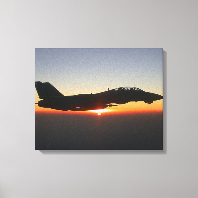 F-14 Tomcat Fighter Jet over Afghanistan Canvas Print (Front)
