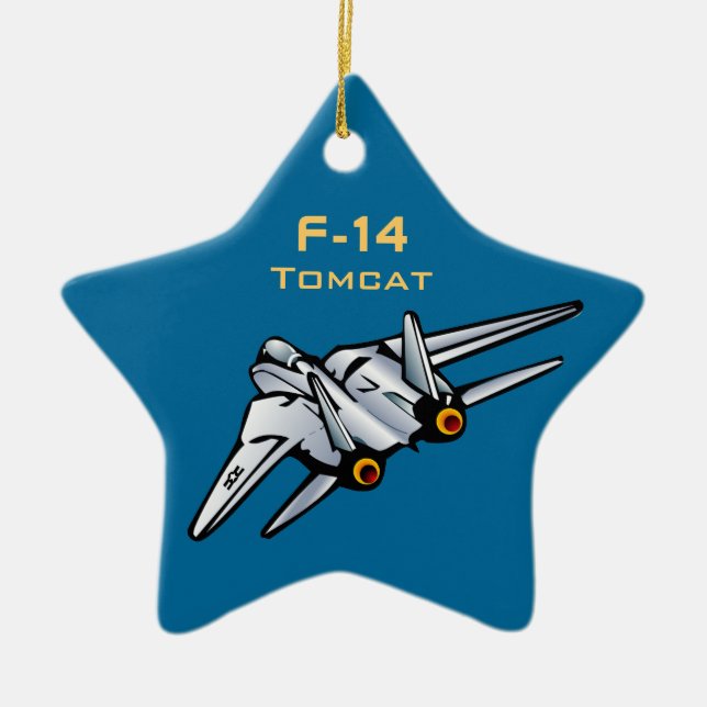 F-14 Tomcat Jet Aircraft Ceramic Tree Decoration (Front)