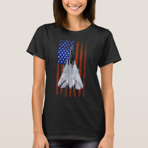 F 14 Tomcat Jet Fighter Vintage Flag T-Shirt