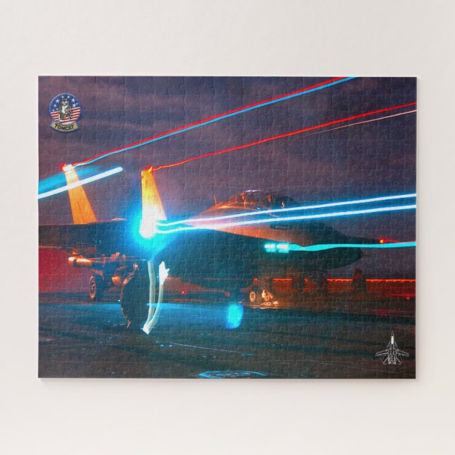 F-14 TOMCAT “NIGHT LAUNCH” (16x20 inch) Jigsaw Puzzle (Horizontal)