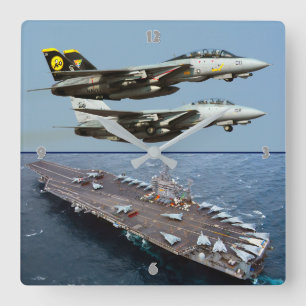 F-14 TOMCAT SQUARE WALL CLOCK